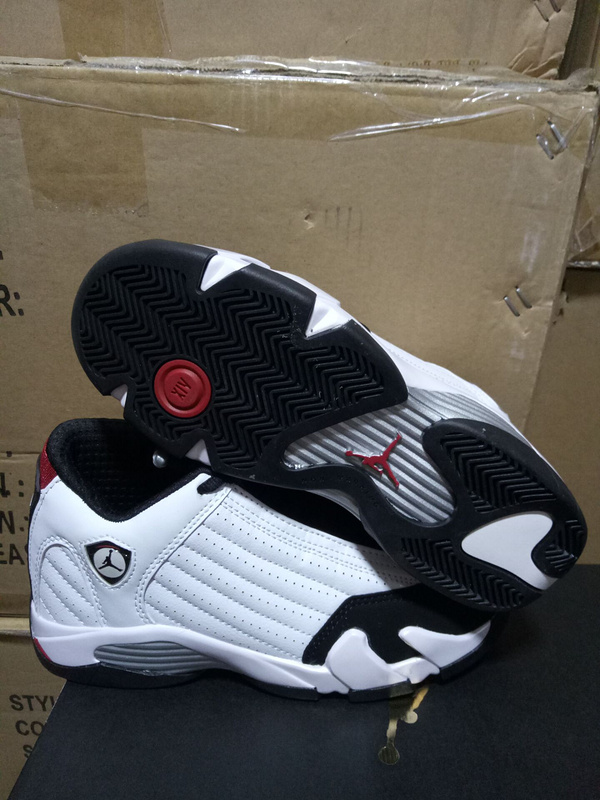 Air Jordan 14 GS White Black Red Shoes - Click Image to Close