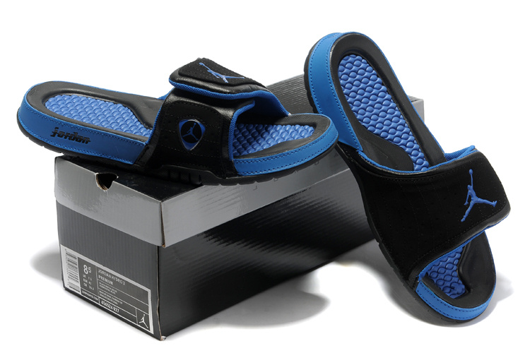 Air Jordan Hydro 14 Black Blue - Click Image to Close