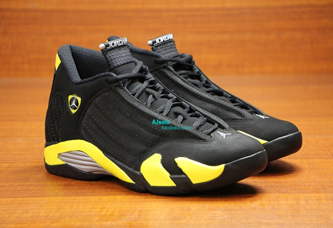 Air Jordan 14 Thunder Black Yellow Shoes