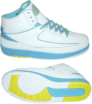 Jordan 2 Retro White Light Blue Yellow Chrome