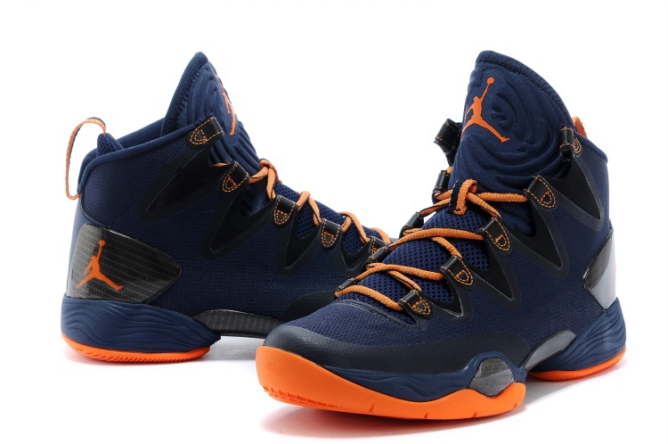 navy blue and orange jordans