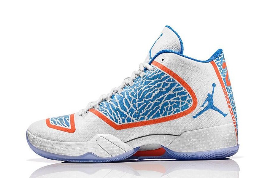 Air Jordan 29 White Blue Red Basketball Shoes - Click Image to Close