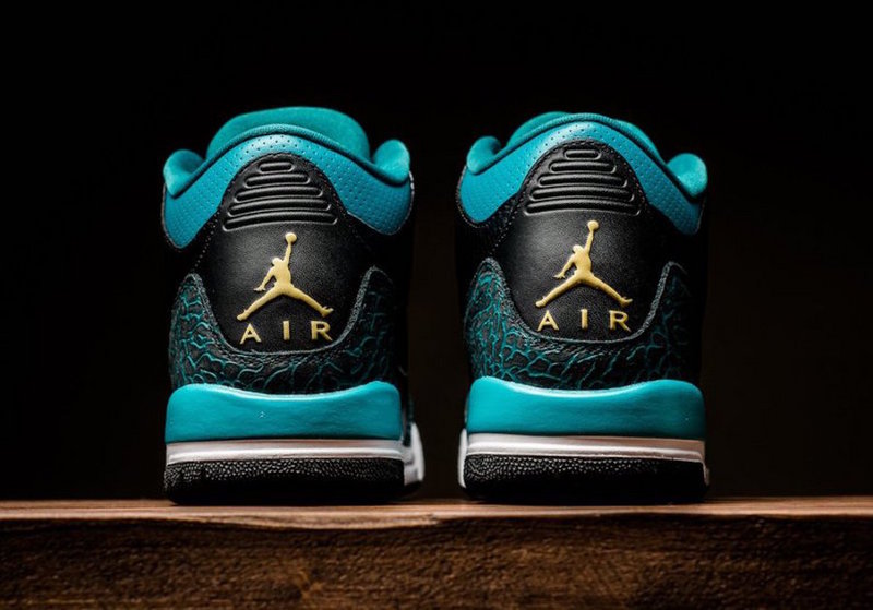 Air Jordan 3 Black Gold Rio Teal Black Blue Shoes For Women