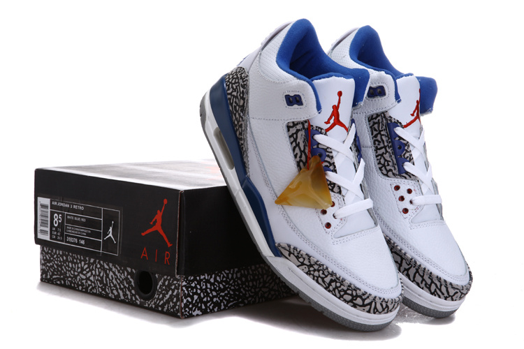 Air Jordan 3 Chalcedoney Edition White Blue Grey