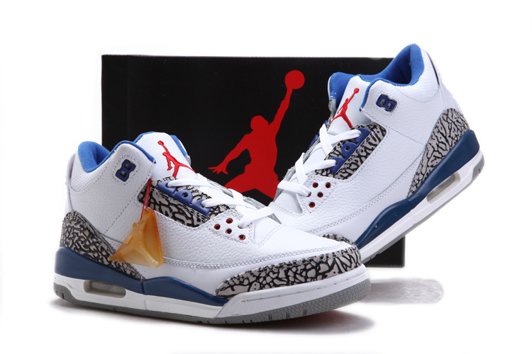 Air Jordan 3 Chalcedoney Edition White Blue Grey