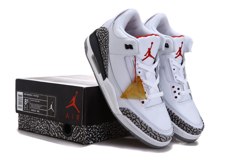 Air Jordan 3 Chalcedoney Edition White Grey - Click Image to Close