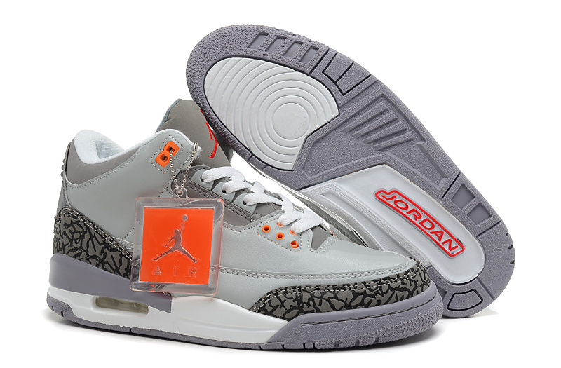 2013 Jordan 3 Hardback Grey White Shoes
