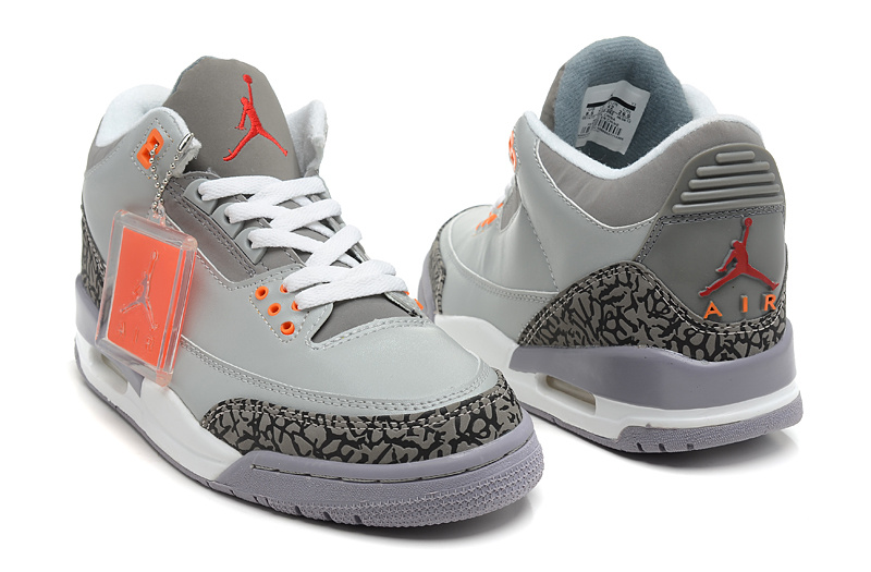 2013 Jordan 3 Hardback Grey White Shoes