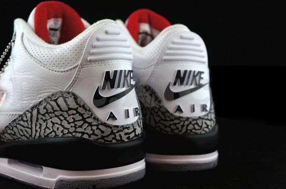Air Jordan 3 White Grey Nike Logo Shoes