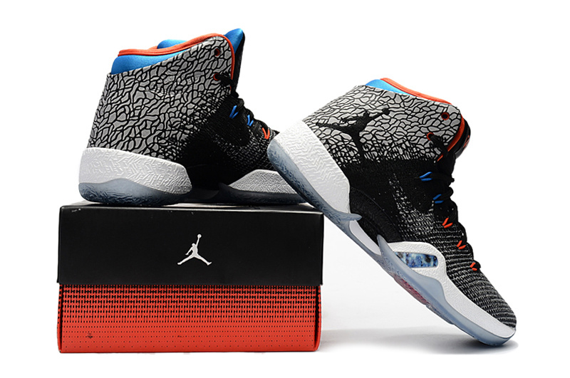 Air Jordan 30.5 West Brook Black Grey Blue Shoes - Click Image to Close