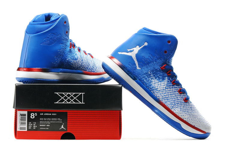 Air Jordan 31 Blue White Red Shoes - Click Image to Close