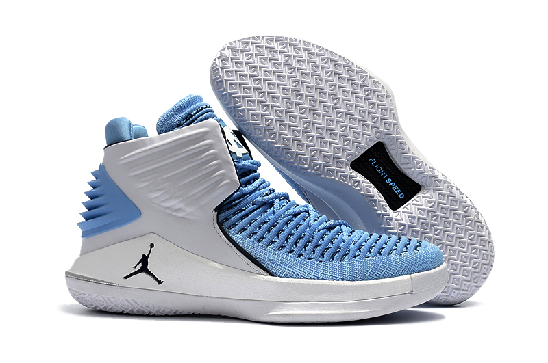 Air Jordan 32 Light Blue Silver Shoes - Click Image to Close