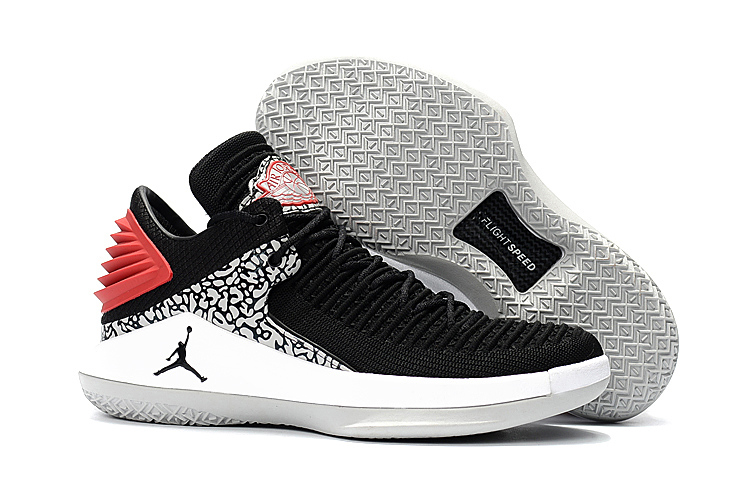 Air Jordan 32 Low Cement Black Red Shoes - Click Image to Close