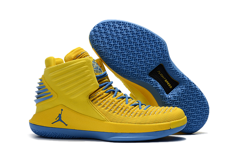 Air Jordan 32 Yellow Jade Blue Shoes