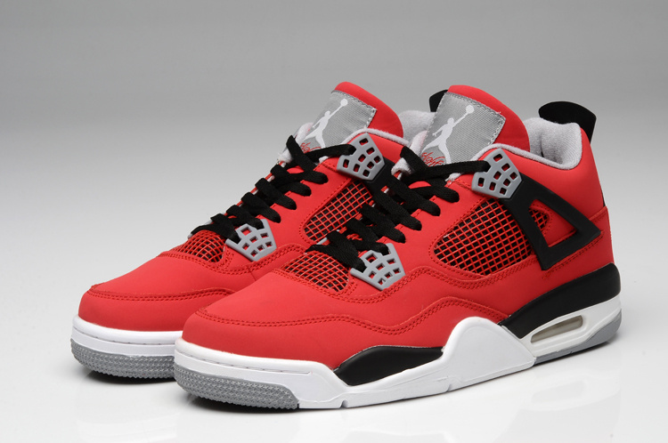 Air Jordan 4 Bulls Colors Red White Black Shoes