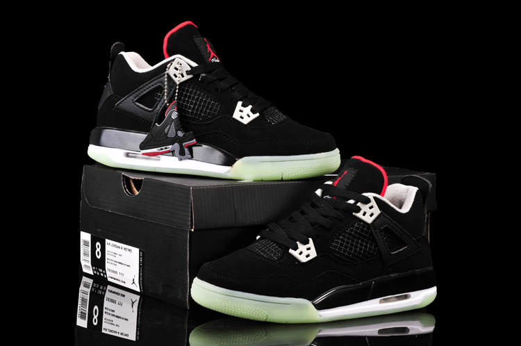 New Arrival Jordan 4 Midnigh Black Red For Women - Click Image to Close