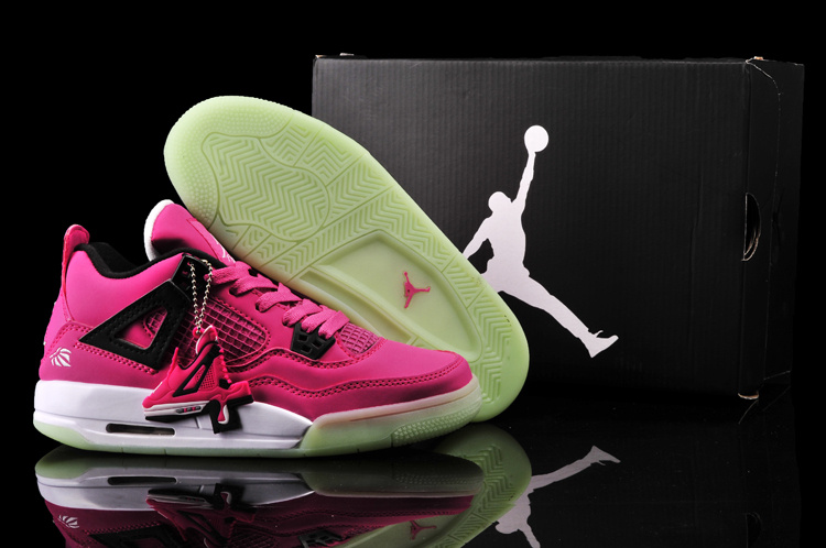 New Arrival Jordan 4 Midnigh Pink Black White For Women - Click Image to Close