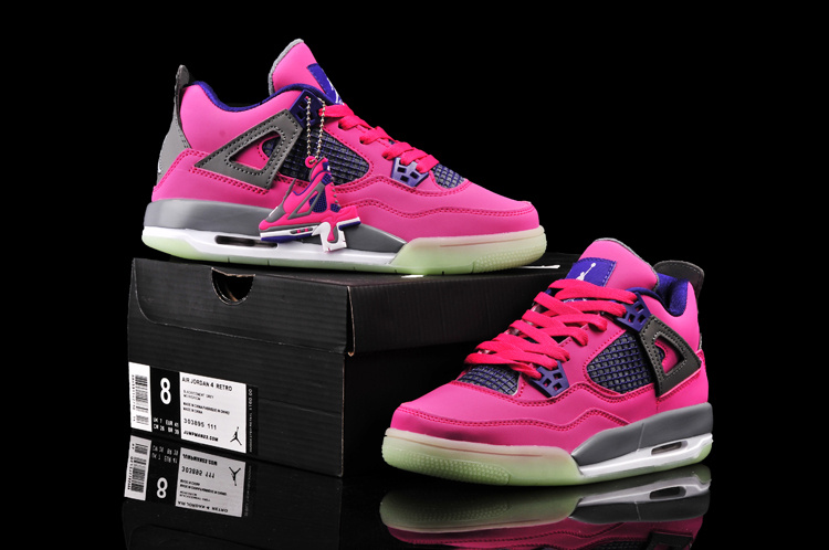 New Arrival Jordan 4 Midnigh Red Black Blue For Women