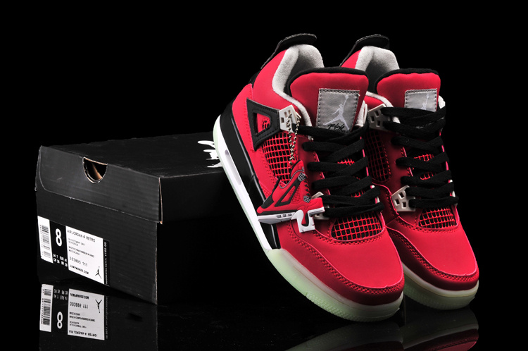 New Arrival Jordan 4 Midnigh Red Black For Women