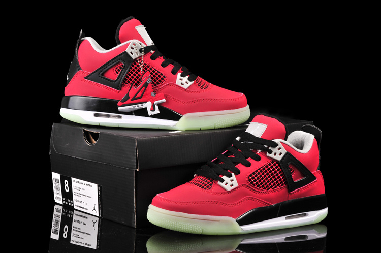 New Arrival Jordan 4 Midnigh Red Black For Women