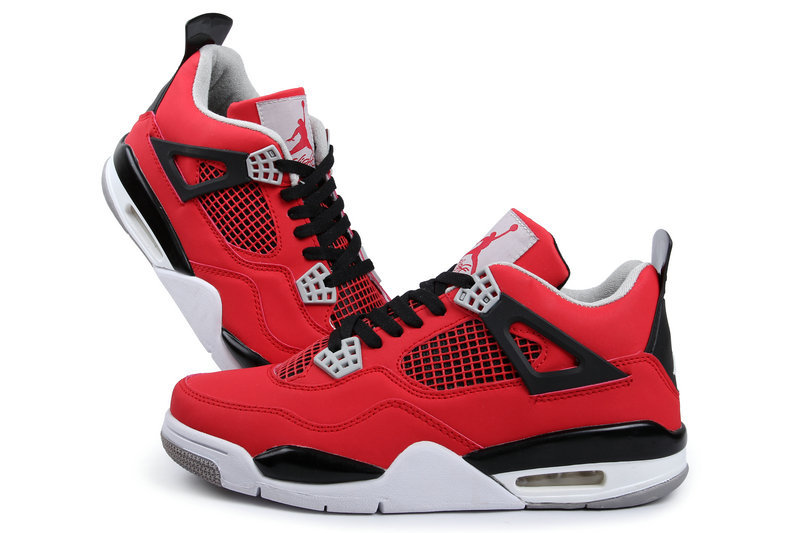 2013 Jordan 4 Red Black White Shoes