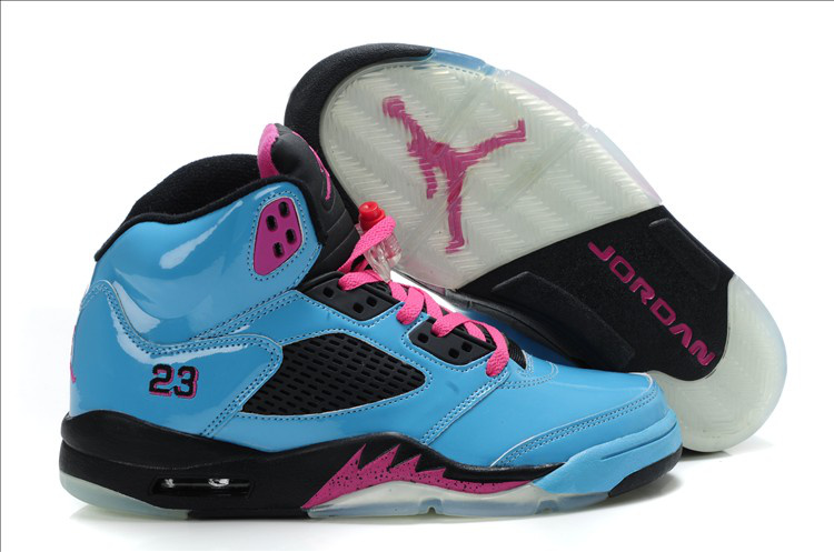 Jordan 5 Retro Blue Black Shoes - Click Image to Close