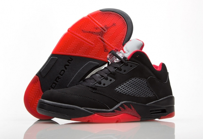 Air Jordan 5 Low Alternate Black Red Shoes - Click Image to Close