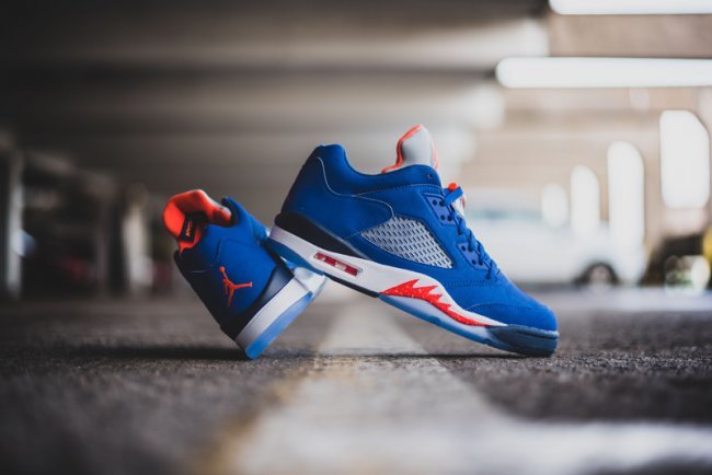 Air Jordan 5 Low Cavs Blue Red White Shoes - Click Image to Close