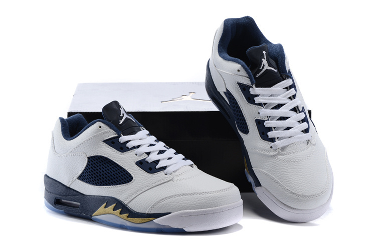 Air Jordan 5 Low White Blue Shoes