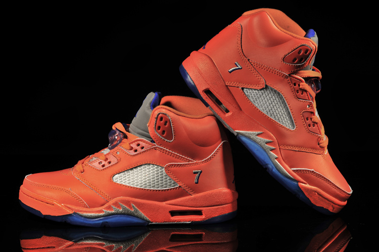 Air Jordan 5 Orange Red Blue Shoes - Click Image to Close