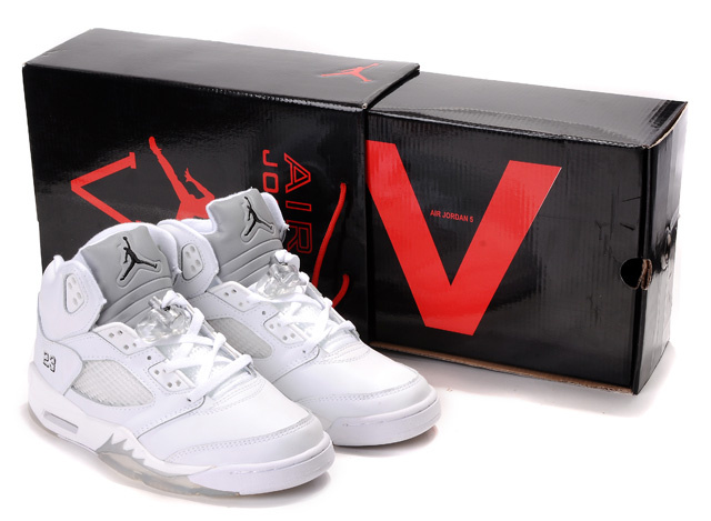 Air Jordan 5 Hardcover Box All White - Click Image to Close