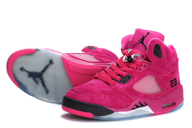 Air Jordan 5 Suede Pink Black For Women