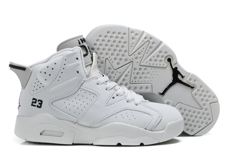 Air Jordan 6 All White For Kids - Click Image to Close