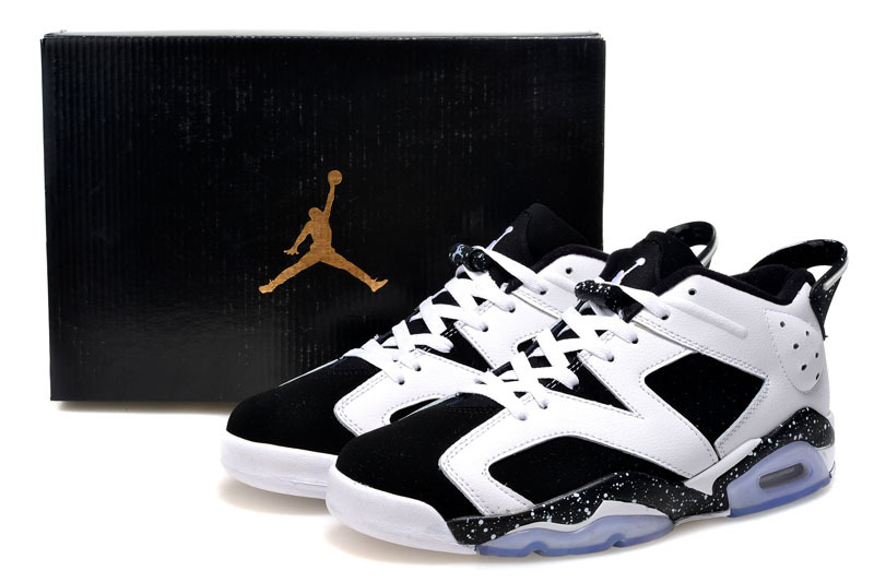 Air Jordan 6 Low Cut White Black Shoes For Women - Click Image to Close