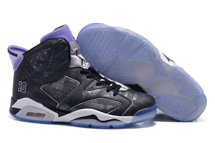 Womens Air Jordan 6 Slam Dunk Black Purple Shoes - Click Image to Close