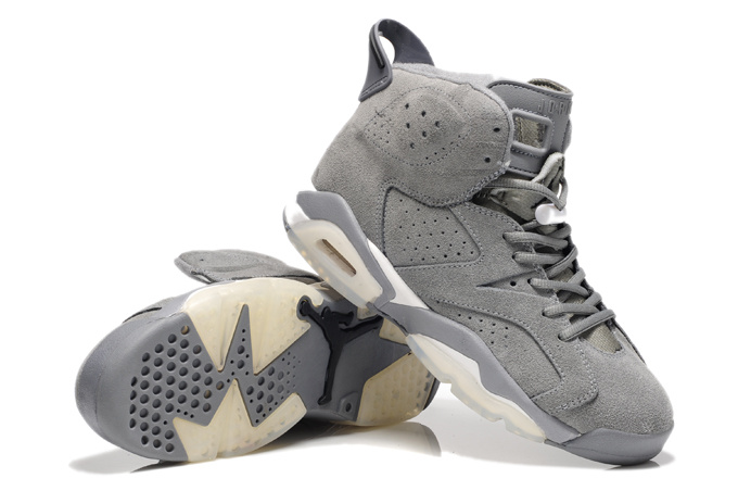New Air Jordan 6 Suede Grey White Shoes