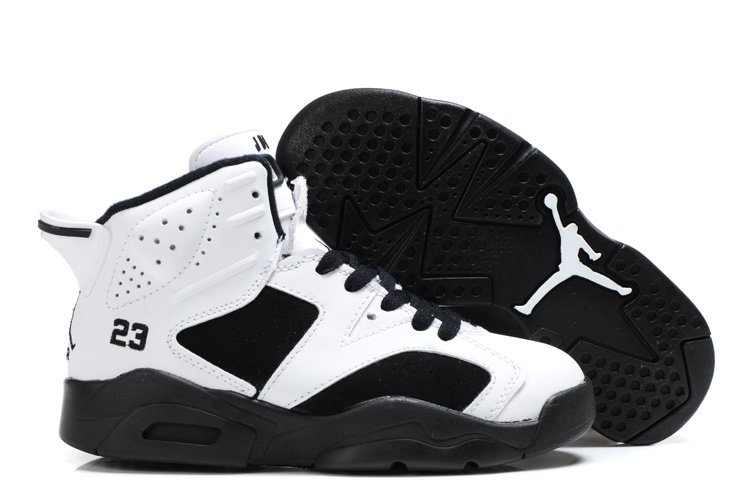 Air Jordan 6 White Black For Kids