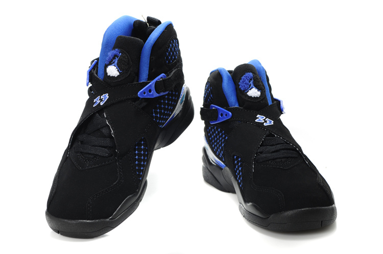 Air Jordan 8 Black Blue For Kids - Click Image to Close