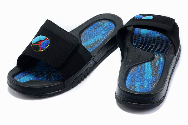 Air Jordan 8 Slipper Black Blue - Click Image to Close
