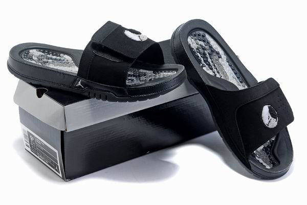 Air Jordan 8 Slipper Black Grey - Click Image to Close