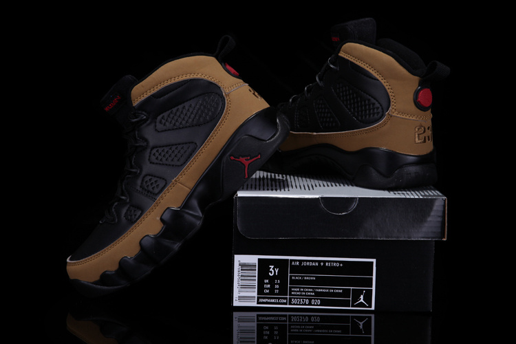 Air Jordan 9 Black Brown For Kids