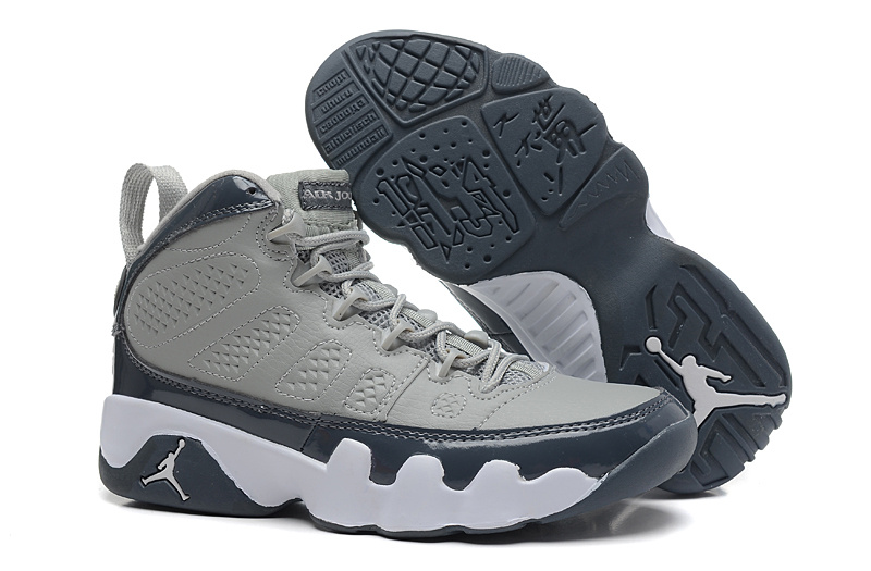 Air Jordan 9 Grey Black White For Women