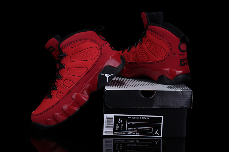 Air Jordan 9 Red Black For Kids