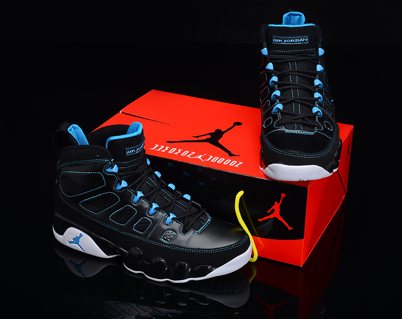 Reissued Air Jordan 9 Black Blue White Shoes