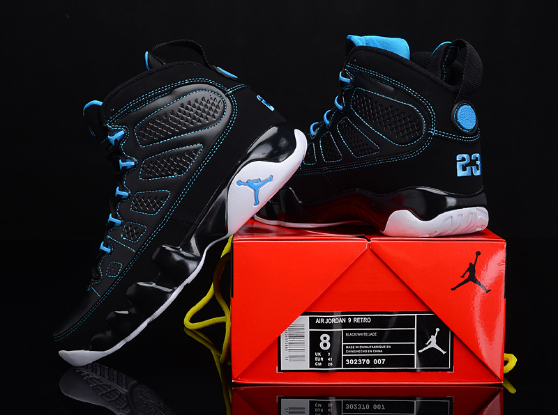 Reissued Air Jordan 9 Black Blue White Shoes