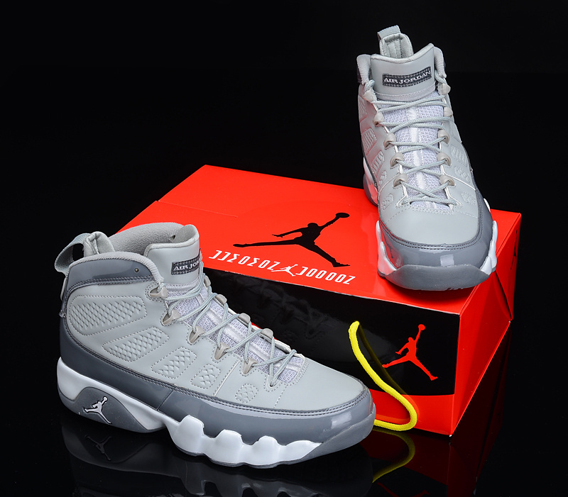 Reissued Air Jordan 9 Grey White Shoes - Click Image to Close