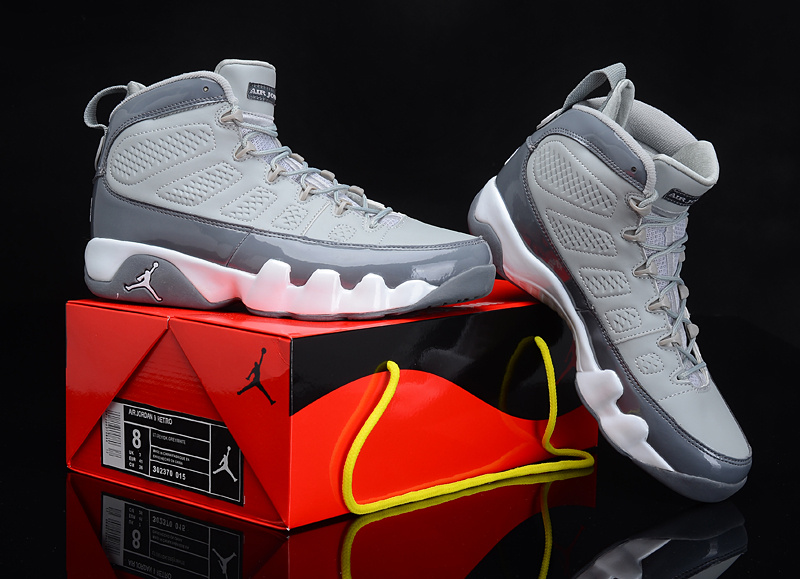 Reissued Air Jordan 9 Grey White Shoes - Click Image to Close