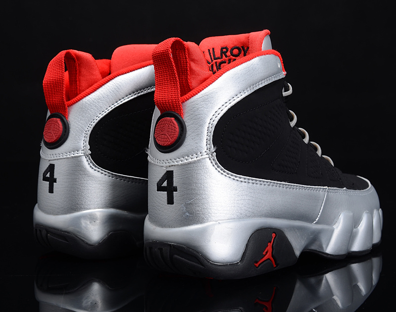 Reissued Air Jordan 9 Kilroys Black Silver Red Shoes