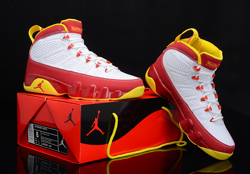 Reissued Air Jordan 9 White Red Yellow Shoes