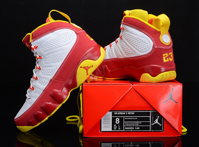 Reissued Air Jordan 9 White Red Yellow Shoes